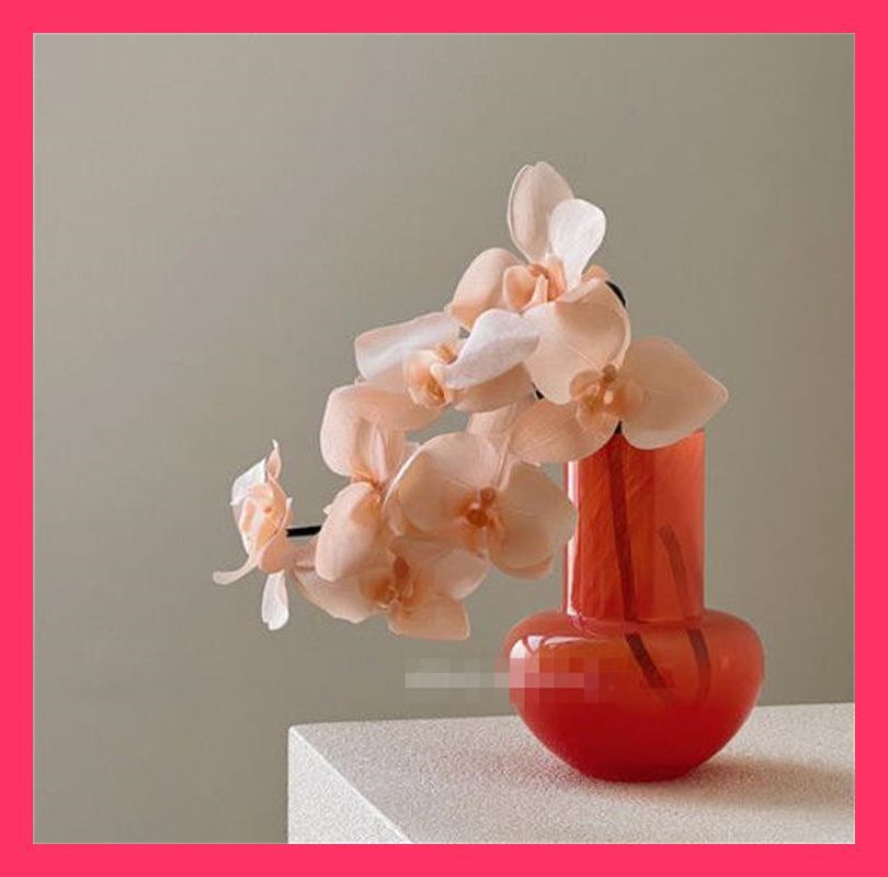 アンテークピンク花瓶、置物