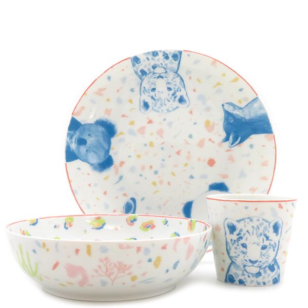 エルメス HERMES 食器 パスパス 食器3点セット 磁器 ホワイト×マルチ 