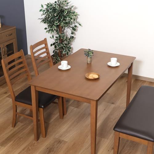 スノア96783 単品 組立商品 食卓 天然木 ブラウン 幅120×奥行75×高さ70cm 2~4人用 ダイニングテーブル 不二貿易