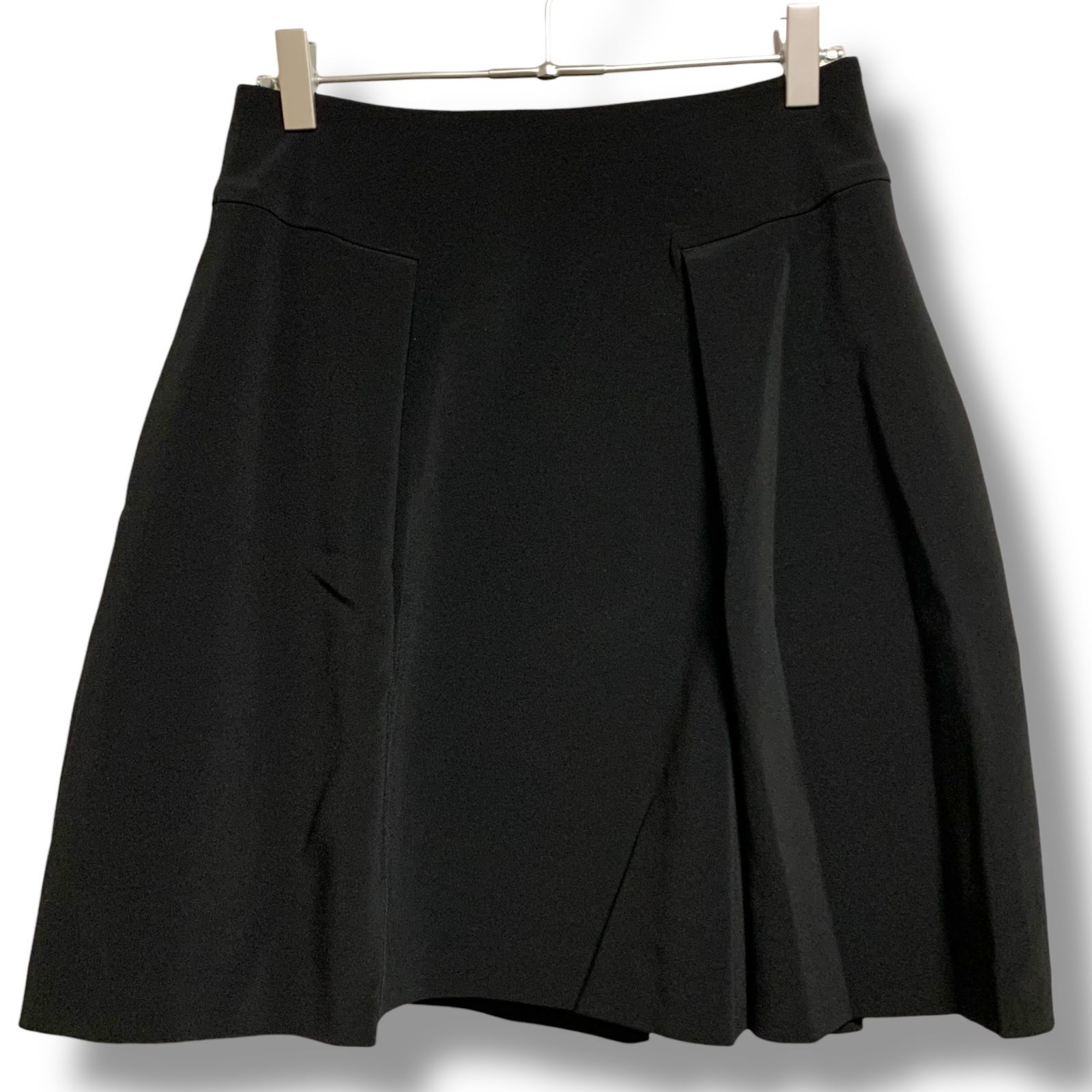 FOXEY NEW YORK フォクシーニューヨーク ブラック フ スカート プリーツ トリアセテート52 ポリエステル48 38 M レディース エレガント 35032-WASFT917 001131H