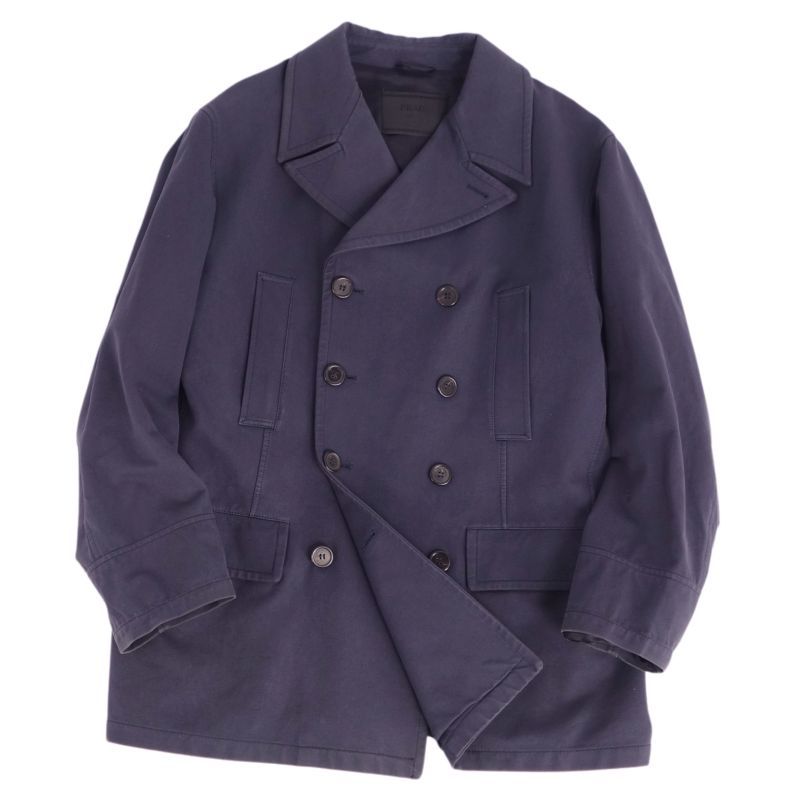 [プラダ]ウール ダブルブレスト ロングピーコート PRADA プラダ ダブルブレスト ウール チェスターコート ロング