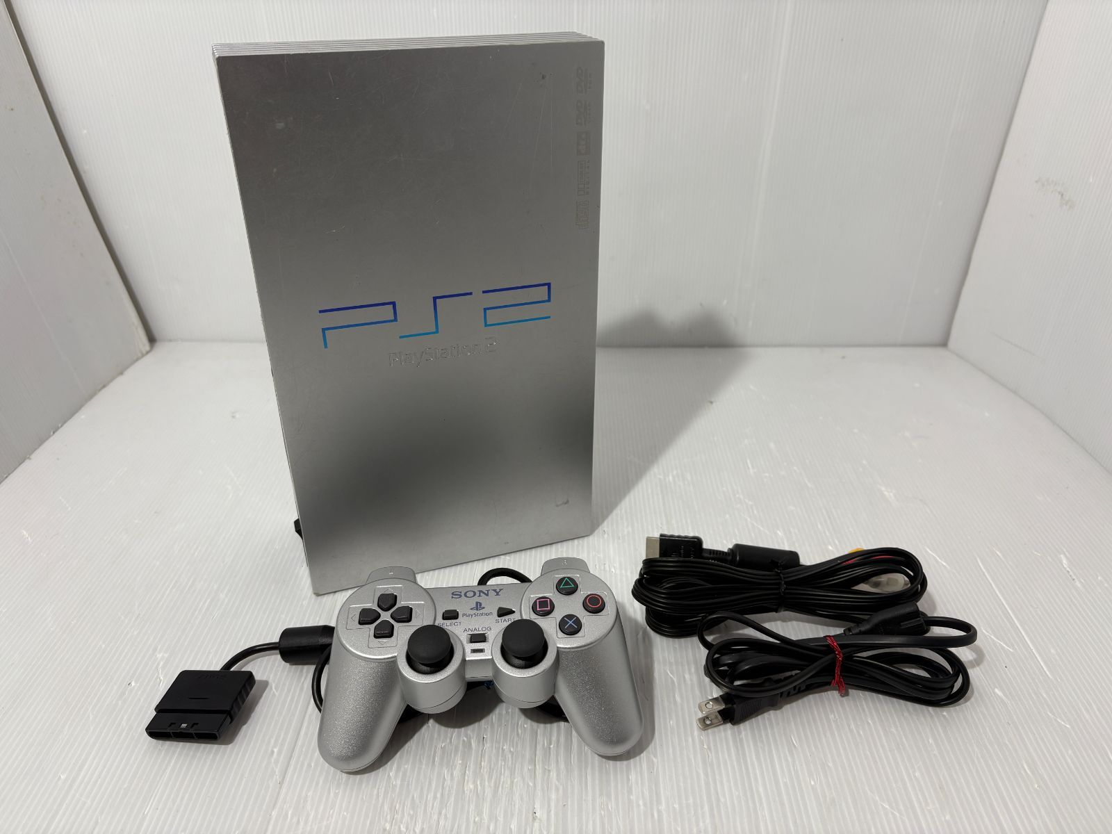 動作 済み SONY PS2 SCPH-50000 サテンシルバー コントローラー＆ケーブル付き