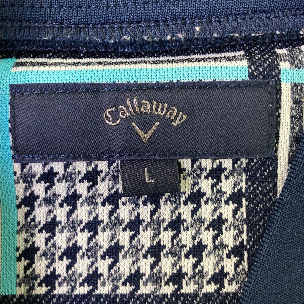 サイズ：L CALLAWAY キャロウェイ  ジップジャケット チェック柄 ネイビー系 [240101368036] ゴルフウェア メンズ ストスト サイズ：L CALLAWAY キャロウェイ ジップジャケット チェック柄