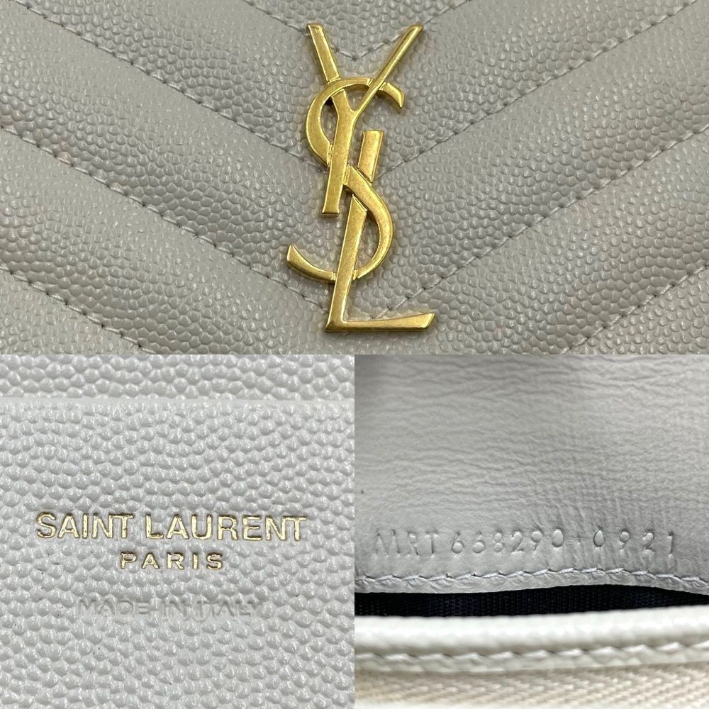 YSL ホワイトキルティング二つ折り財布 YSL ホワイトキルティング二つ折り財布