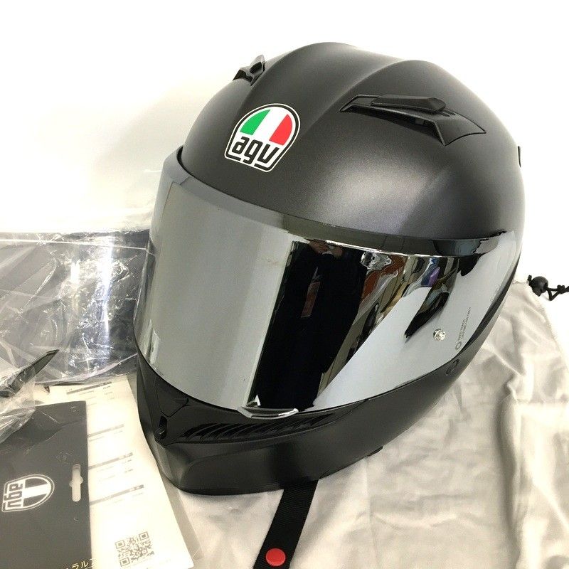 AGV K3 JIST ASIAN FIT ミラーシールド装着 除菌消臭済 ブラック Sサイズ オートバイ ツーリング ライディング バイカー エージーブイ バイク用品 TA1859