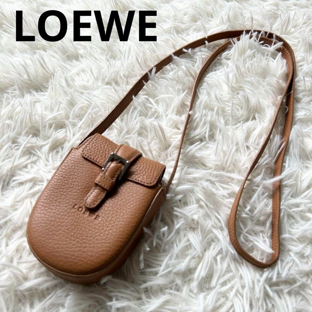 級 ロエベ ロゴ ヘリテージ レザー ミニショルダーバッグ ポシェット