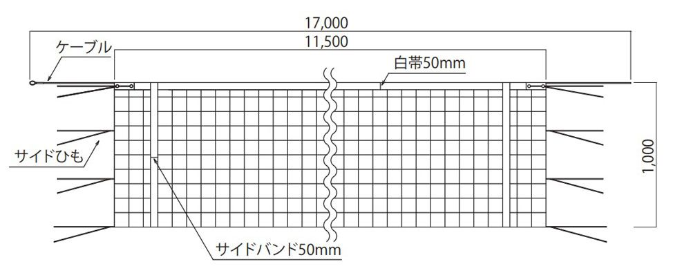ゼットガッコウタイイク ゼット学校体育 バレーボール バレーボールネット 9人制男子 ZN1105 ブラック
