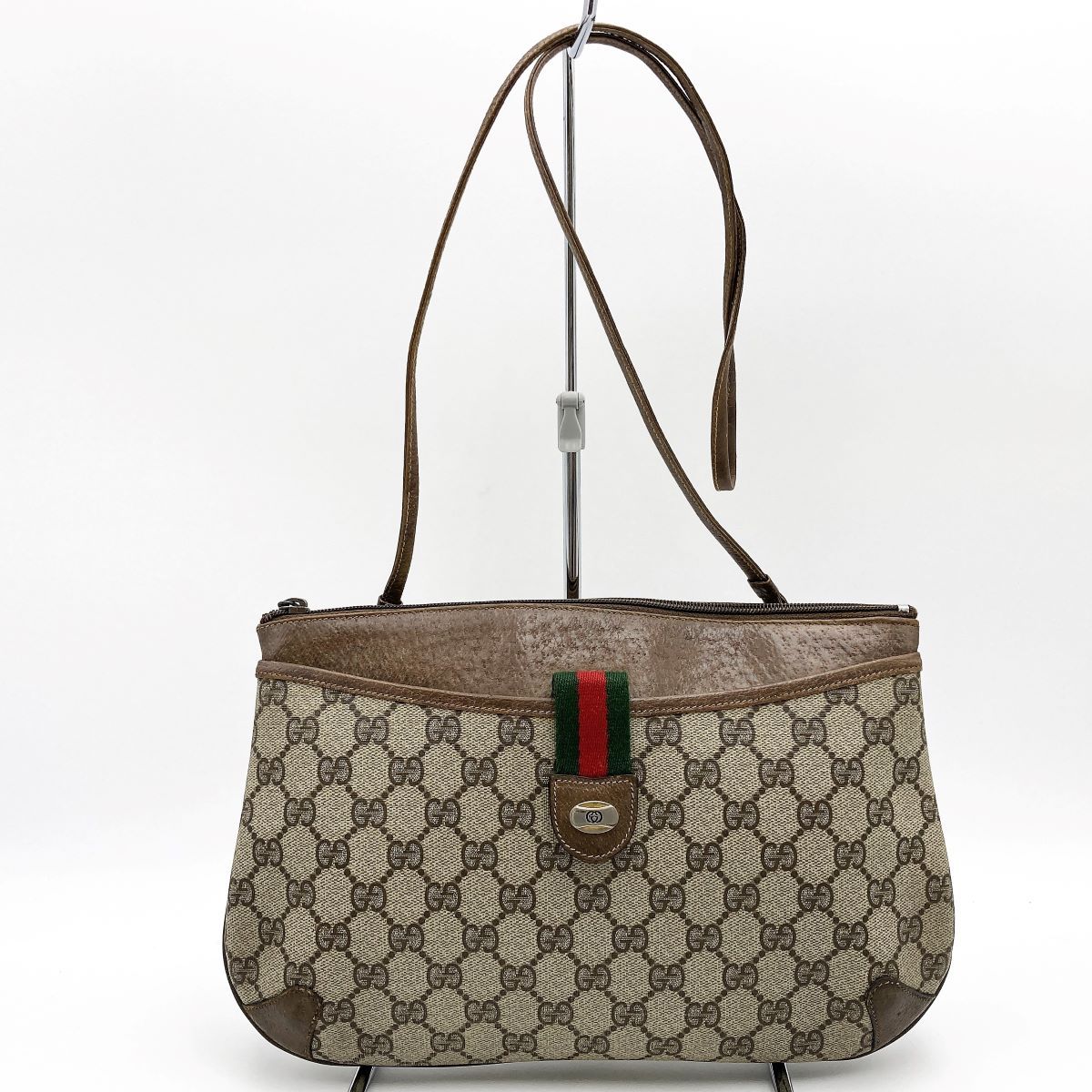 【品質保証得価】GUCCI ショルダーバッグGG柄シェリーライン バッグ