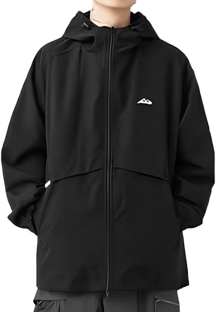 【美品】ナイロンフードジャケット Ｌサイズ グリーン Four leaf ゆったり 撥水 マウンテンパーカー ナイロン