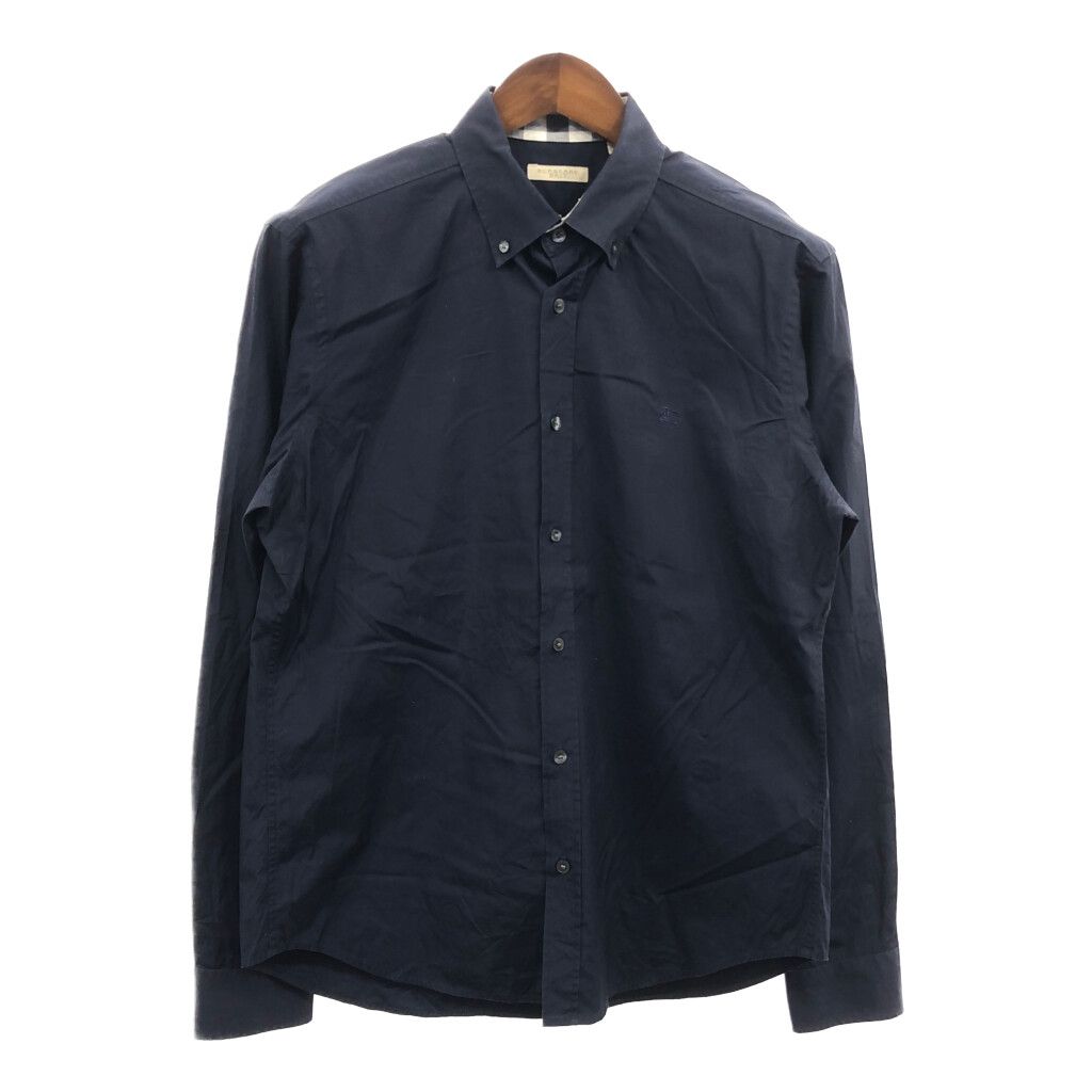 BURBERRY BRIT バーバリー ボタンダウン 長袖シャツ ネイビー (メンズ L) 中古 古着 Q3121