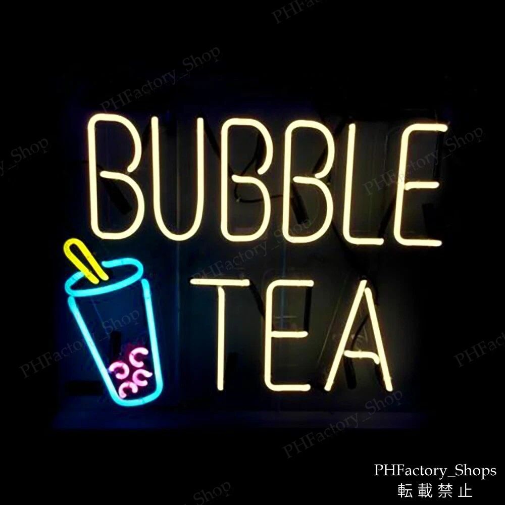 Bubble Tea ネオンサイン バブルティー ネオン管 看板 室内装飾 店舗装飾 照明 ネオン 48x38cm A257