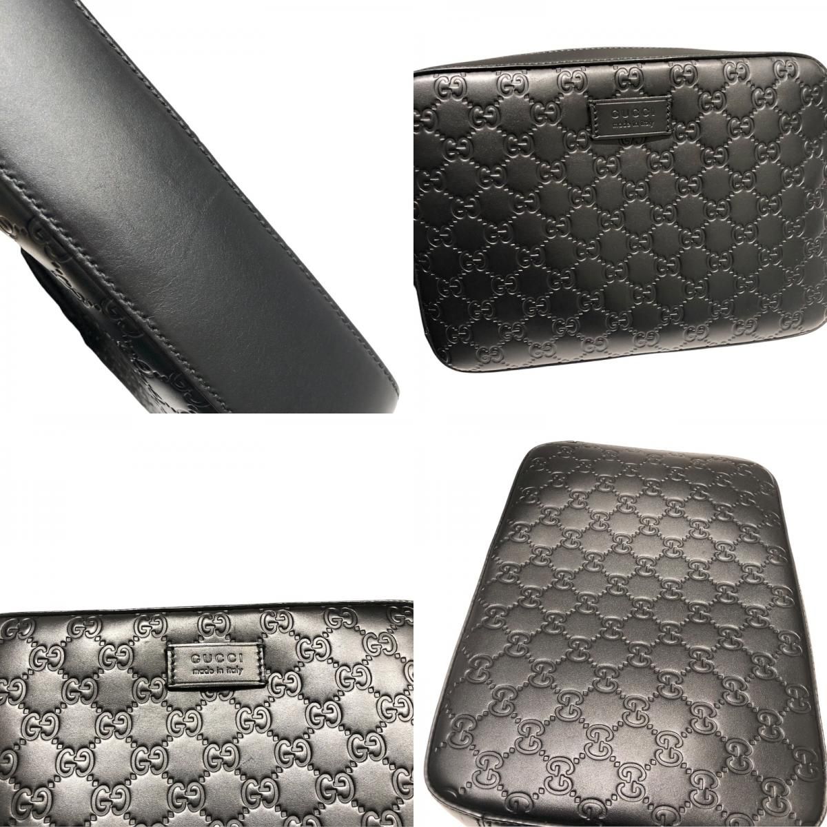 グッチ GUCCI クラッチバッグ 429146 ブラック シルバー金具 カーフレザー メンズ クラッチバッグ - メルカリ