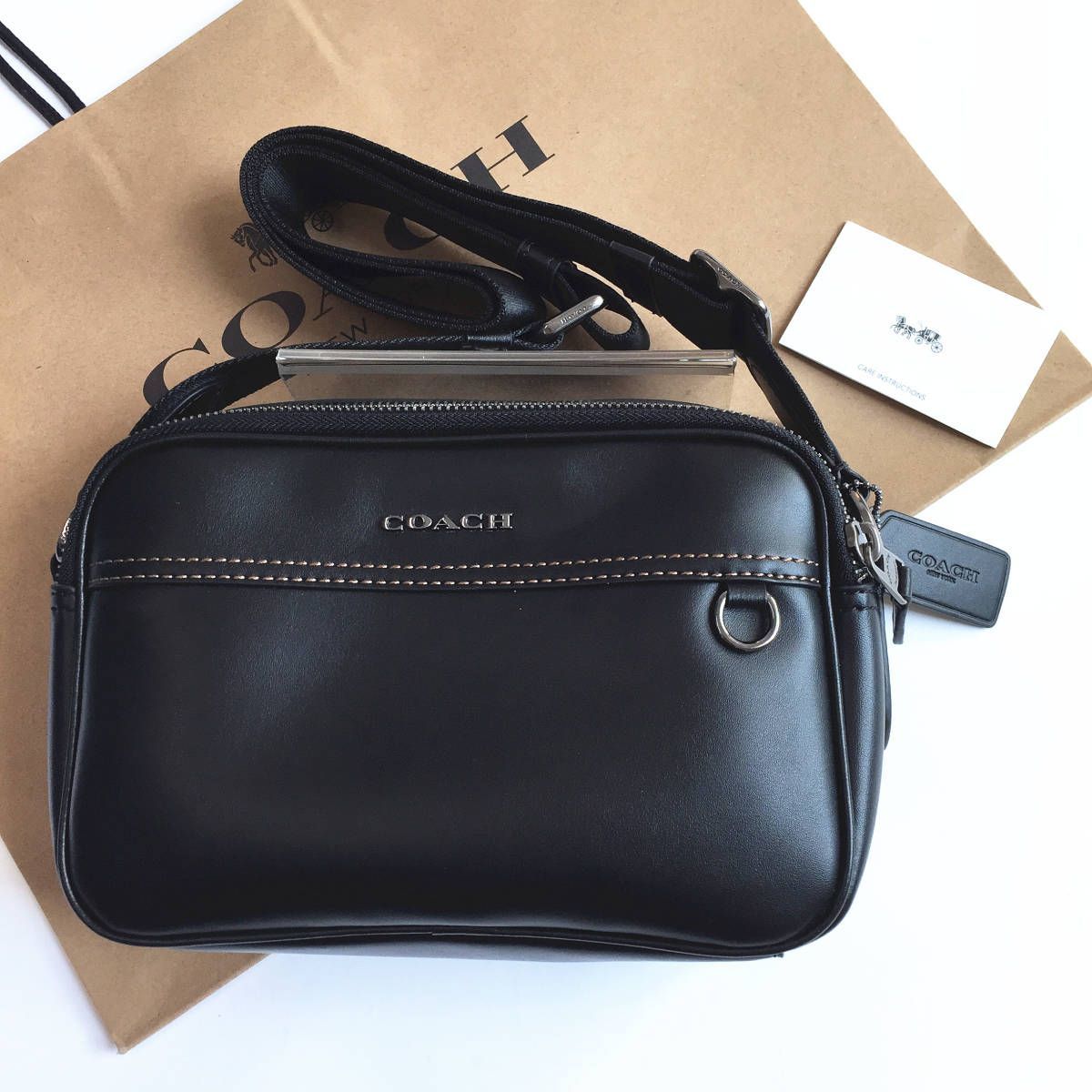 ☆新品☆コーチ/COACH バッグ C4148 ブラック メンズショルダーバッグ  