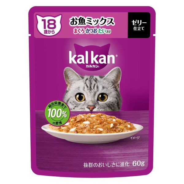 同梱不可 120個セット マースジャパン カルカンパウチ 18歳から お魚ミックス まぐろ かつお たい入り 60g