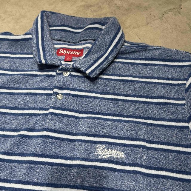 Supreme 24ss Stripe Terry S/S Polo Lサイズ シュプリーム ストライプ