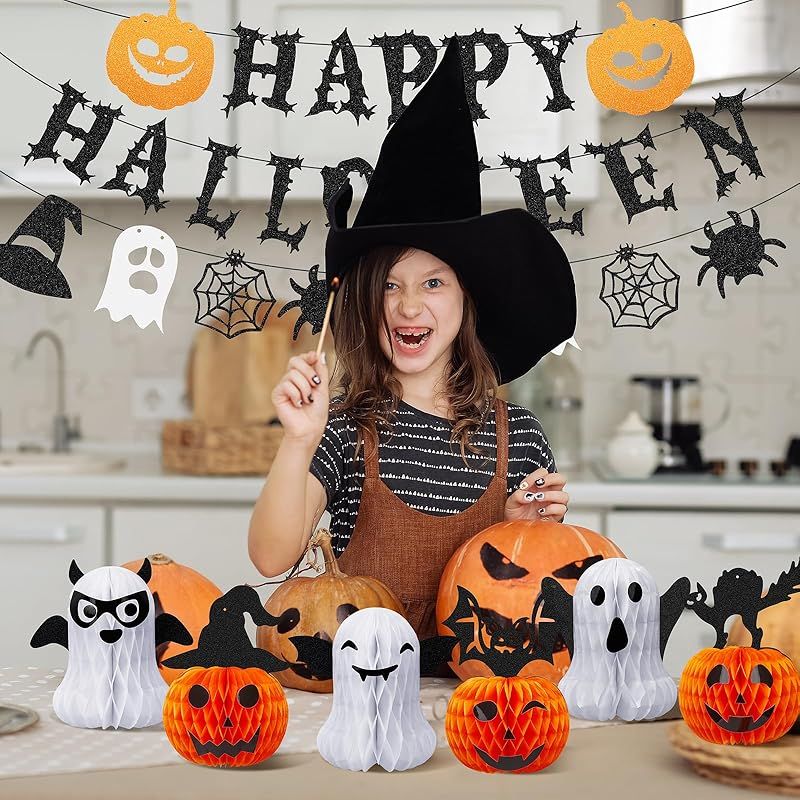 Neiang ハロウィン ガーランド 8点 ペーパーファン ハロウィン