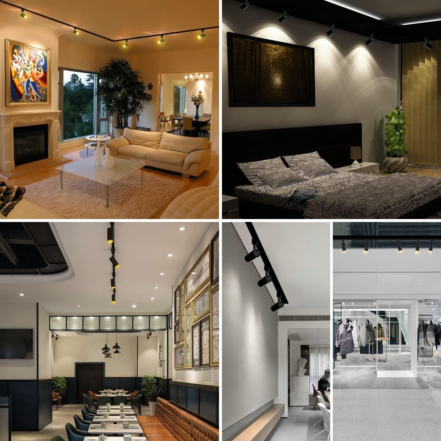 ライティングレール用スポットライト電球色100W相当 消費電力10W 大光量1000LM照射角度調節 一般家庭照明 演出照明 商業施設 店舗 商品 照明 ブラック 4個セット