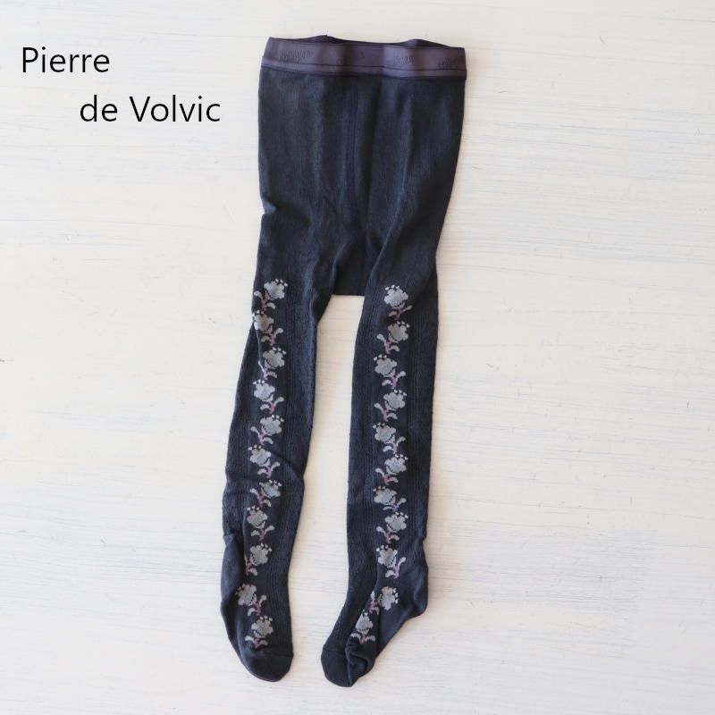 collegien コレジアン Anthea-Collants ajoures motifs a fleurs Pierre de Volvic 花柄透かし彫りタイツ 5599 キッズ ベビー