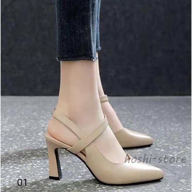 エルメス　レディース　パンプス　カーフ　バックストラップ　チャンキーヒール　34 パンプス バックストラップ チャンキーヒール ストラップ け