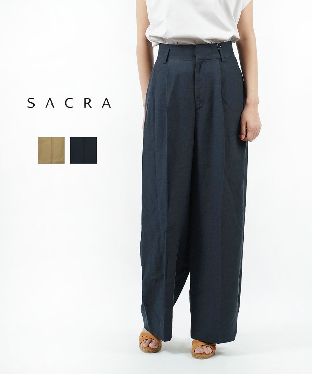 サクラ SACRA パンツ ガウチョ フレア ベージュ 美品 s06154jb-1a.jpg
