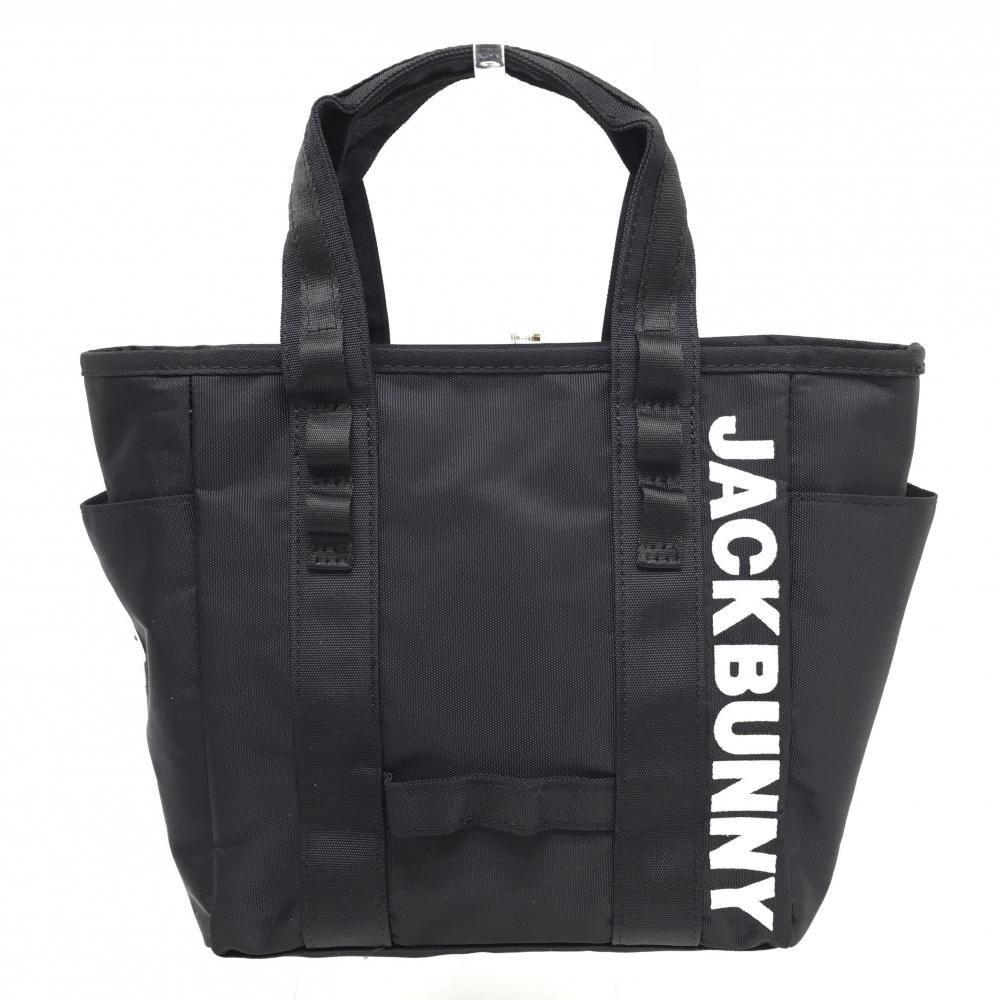 【超美品】ジャックバニー カートバッグ 黒×白 ロゴ刺しゅう 内側ロゴ総柄ゴルフ Jack Bunny