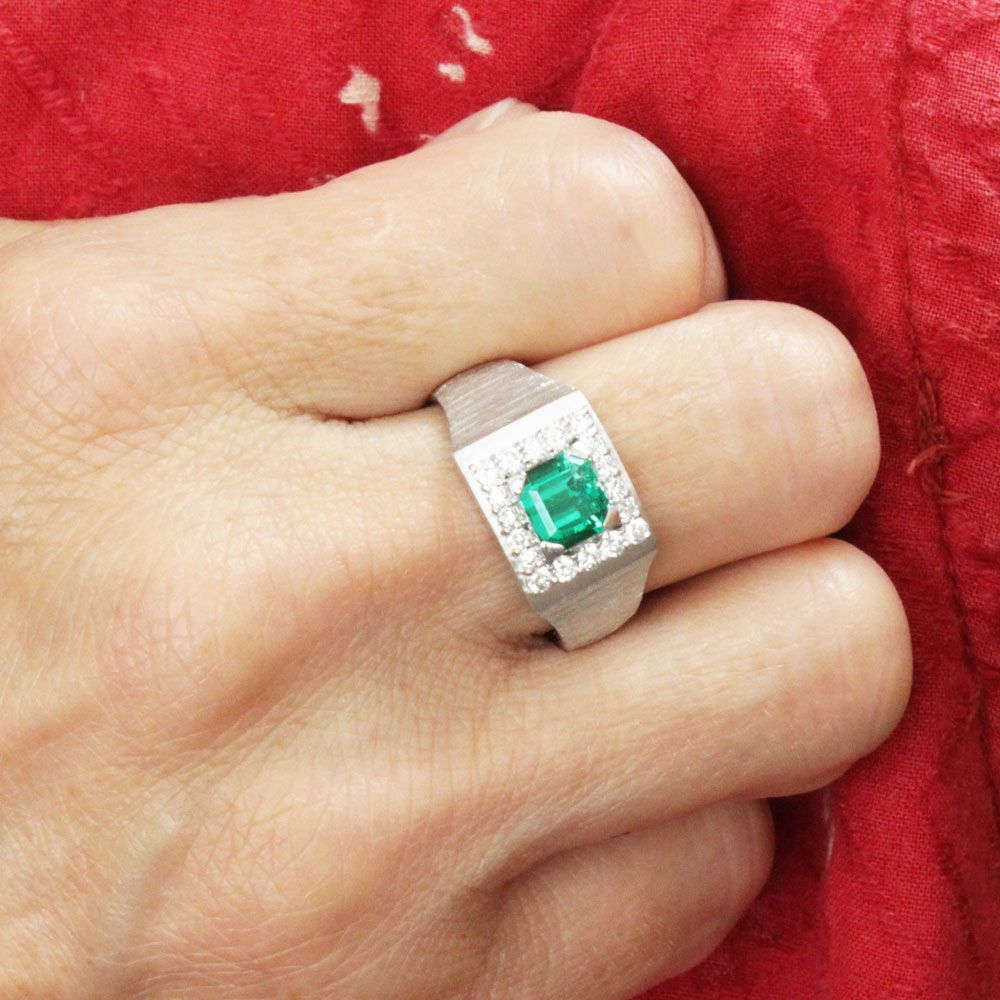 GIA最高級 F1 コロンビア産 1ct エメラルド ダイヤ プラチナ リング GIA最高級 F1 コロンビア産 1ct エメラルド ダイヤ プラチナ