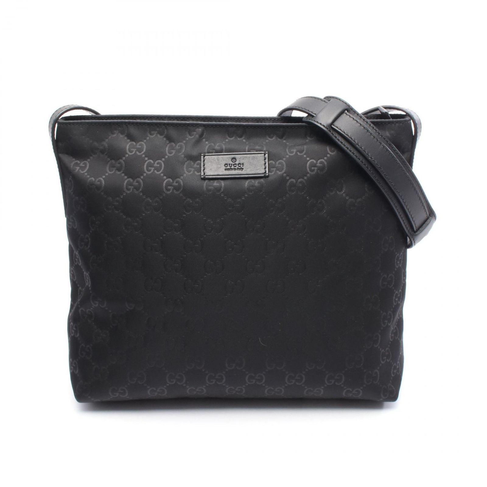 グッチ GUCCI ショルダーバッグ GG柄 314529 ブラック ナイロン レザー 