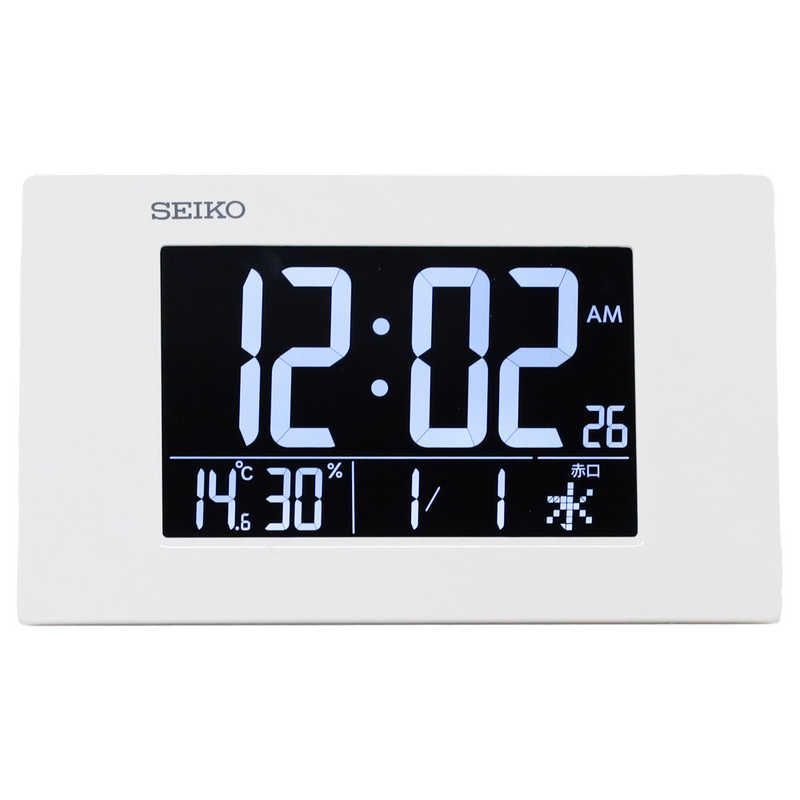 DL215W 目覚まし時計 白 SEIKO [デジタル &frasl;電波自動受信機能有] - セイコー 置き時計 交流 デジタル 電波目覚まし時計 セイコー(SEIKO) 電波 ｜セイコークロック 湿度
