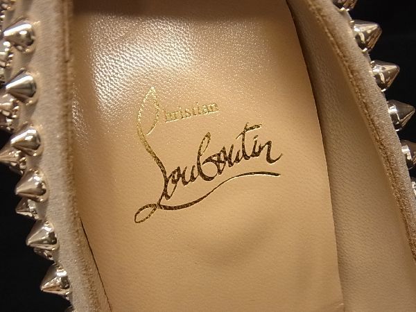 □新品同様□ Christian Louboutin ルブタン スパイクスタッズ ヒール パンプス サイズ 371/2 (約24.5cm) 靴  シューズ ベージュ系 AN3609 - メルカリ