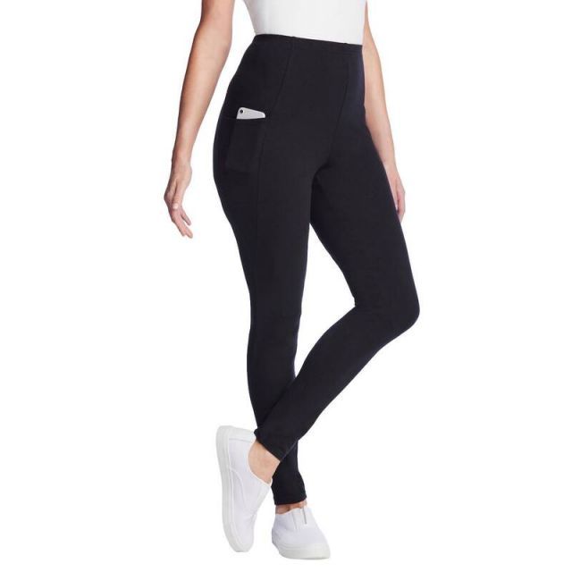 【送料無料】 ウーマン ウィズイン レディース カジュアルパンツ ボトムス Woman Within Women's Plus Size Tall Pocket Legging Black