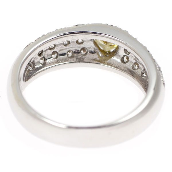 K18WG 天然イエローダイヤモンド リング 0.36ct D0.60ct - メルカリ 