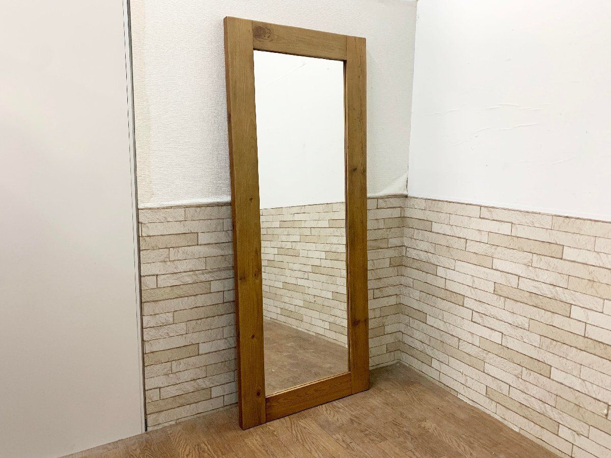 ヴィンテージ風 ホワイト ドアスタンドミラー シャビー 北欧