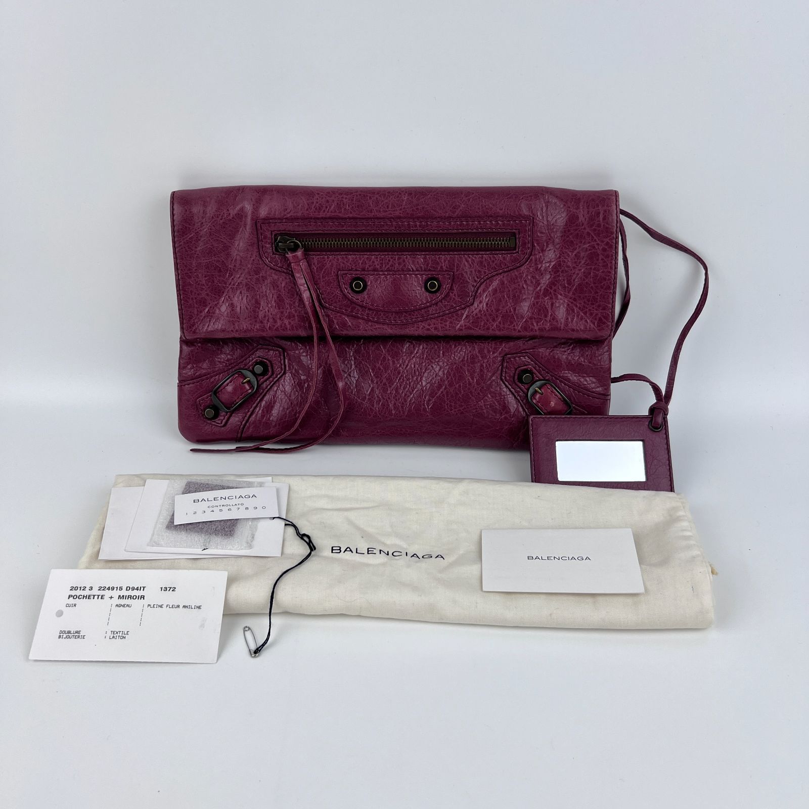 BALENCIAGA バレンシアガ クラッチバッグ セカンドバッグ レザー レッド ヴィンテージ レディース HIBUOCHI VINTAGE