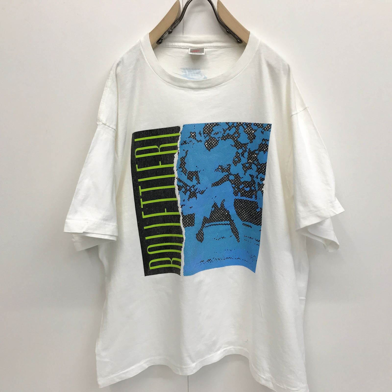 【物流センター】 中古 NIKE | ナイキ 半袖Ｔシャツ ナイキ 90年代 初期 銀タグ USA製NICK BOLLETTIERI ニック・ボロテリー アートデザイン Ｔシャツ 白 XL ホワイト サイズ：L 【906】