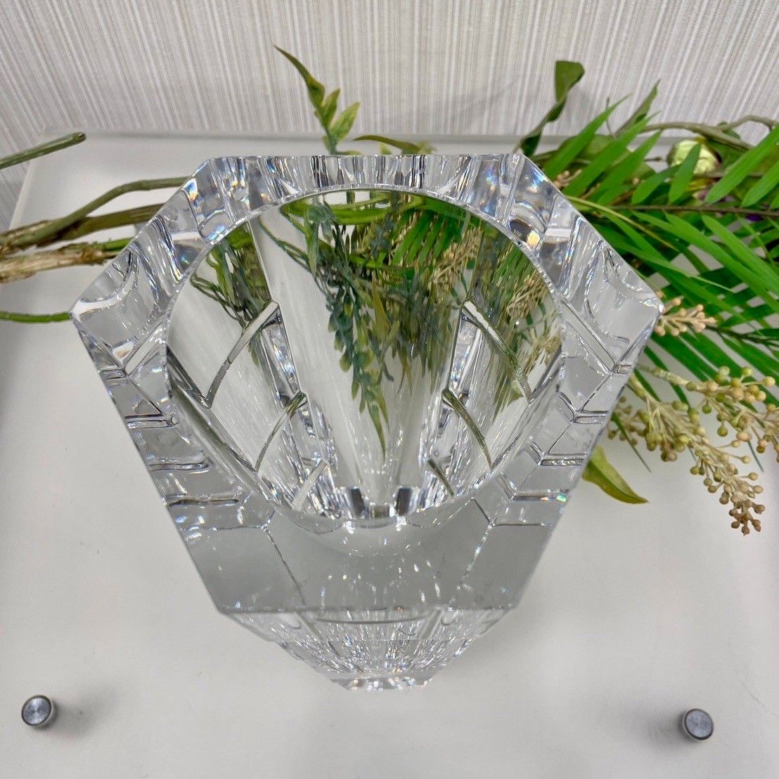 クリスタルガラス 造花付き