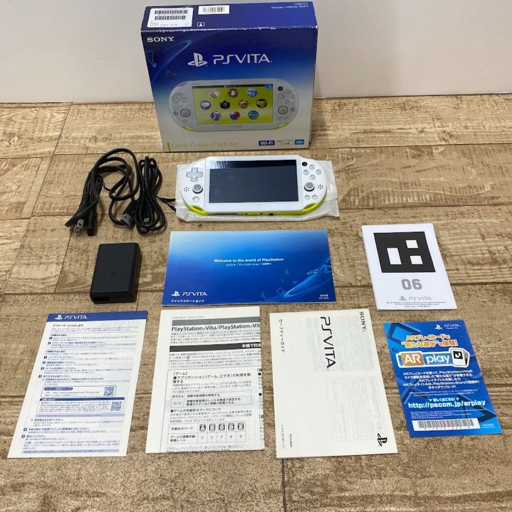 08w13516 ゲームハード SONY ソニー PlayStation Vita プレイステーション ヴィータ PCH-2000 ライム グリーン 箱あり 動作 済 品