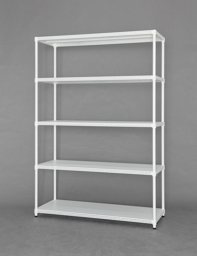 アイリスオーヤマ ラック メタルラック パンチング 5段 ホワイト 防サビ加工 幅120×奥行46×高さ178.5cm ポール径25mm スチールラック サビに強い 本体 CMR-P1218J IRIS OHYAMA