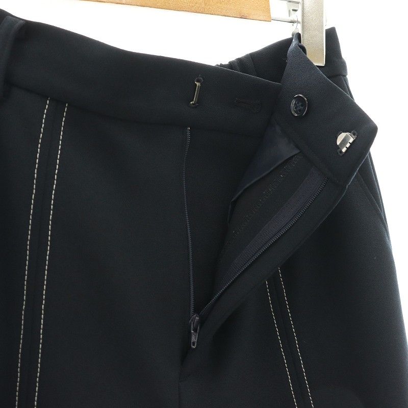 エリー ELLIE ジョーゼットパンツ スラックス セミフレア S 紺