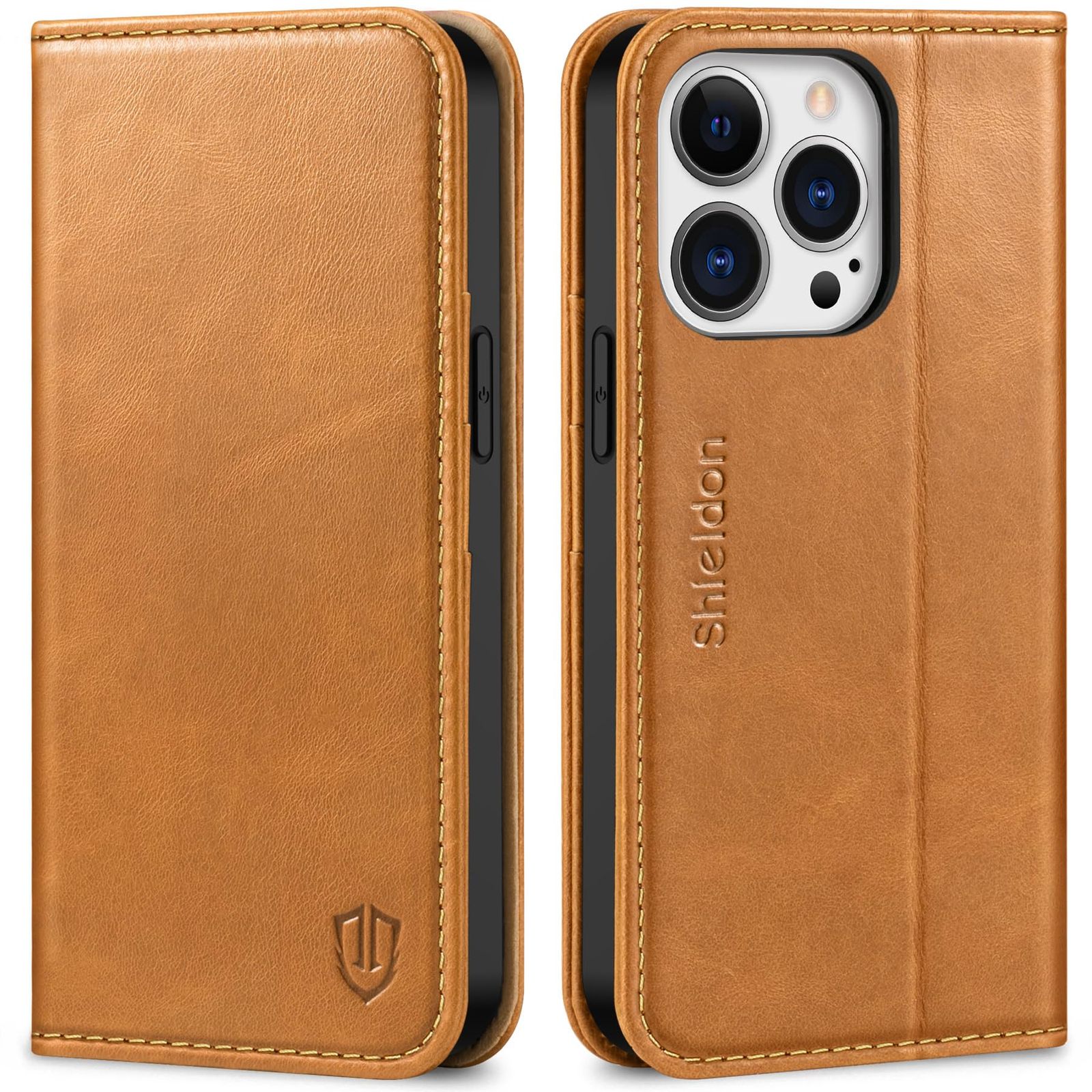 アイフォン13プロ 全面保護 6.1インチ対応 衝撃吸収 マグネット内蔵 [RFIDブロッキング] スマホケース 横置きスタンド機能 カード収納 柔軟なTPU素材 5G 本革 手帳型 2021年発売 ケース 対応 Pro レ