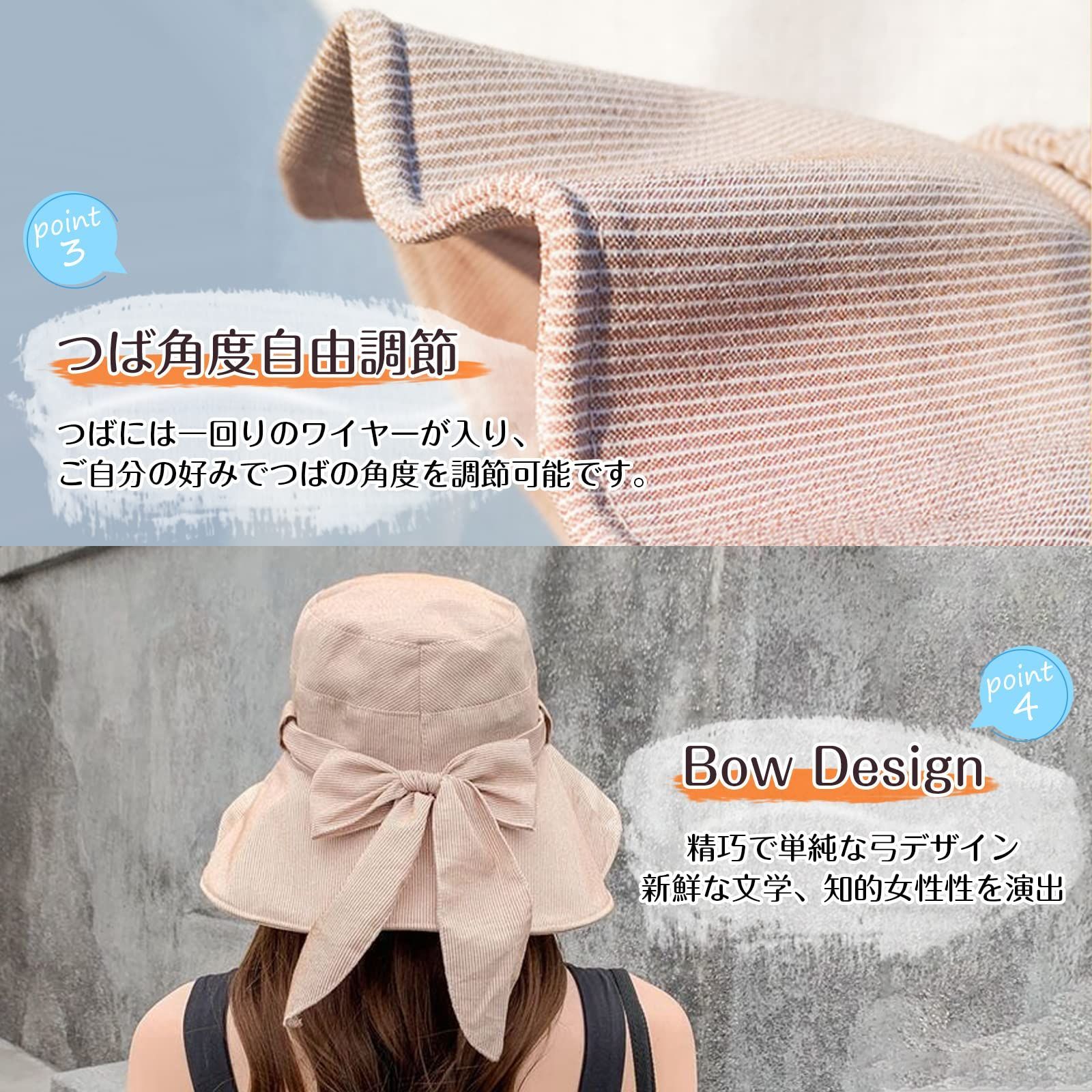 【色: カーキ】Candybay UVカット 帽子 レディース 日焼け防止 ハッ
