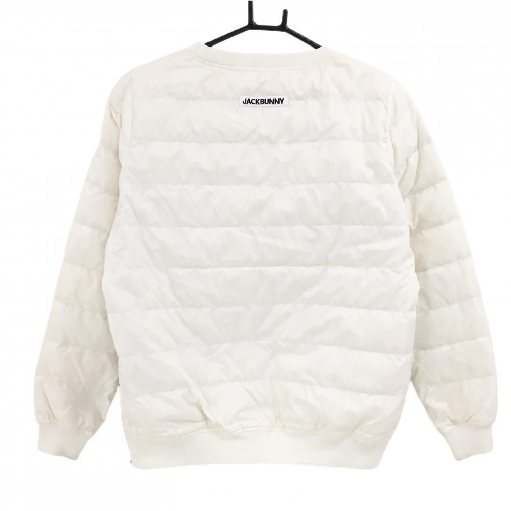 ジャックバニー ダウンスニード アイボリー×黒 蓄熱裏地 胸ロゴ ブルゾン レディース 0 S ゴルフウェア Jack Bunny