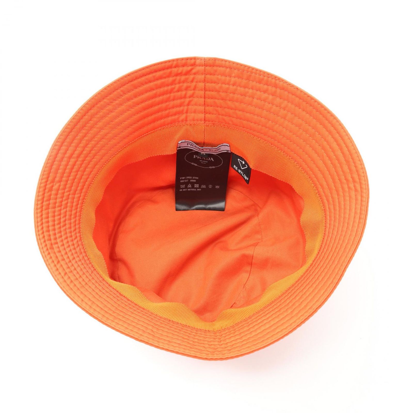 プラダ PRADA ハット Re-Nylon 1HC137 オレンジ ナイロン バケット 