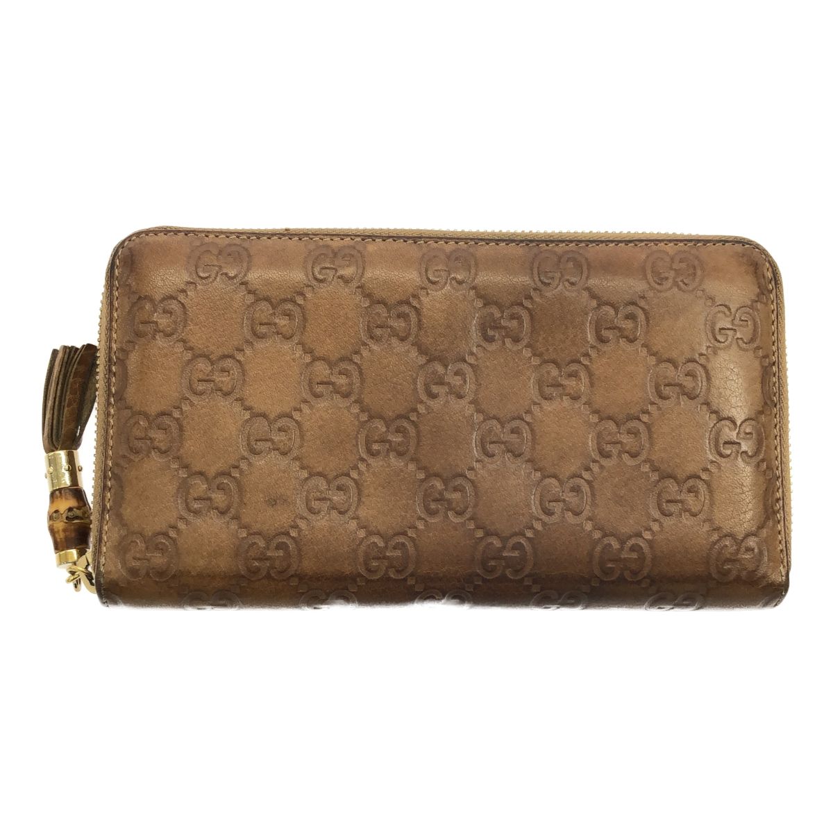 美品✨GUCCI ラウンドファスナー GGシマ バンブー ブラウン 長財布 GUCCI グッチ ラウンドファスナー 長財布 バンブー GGシマ グッチシマ