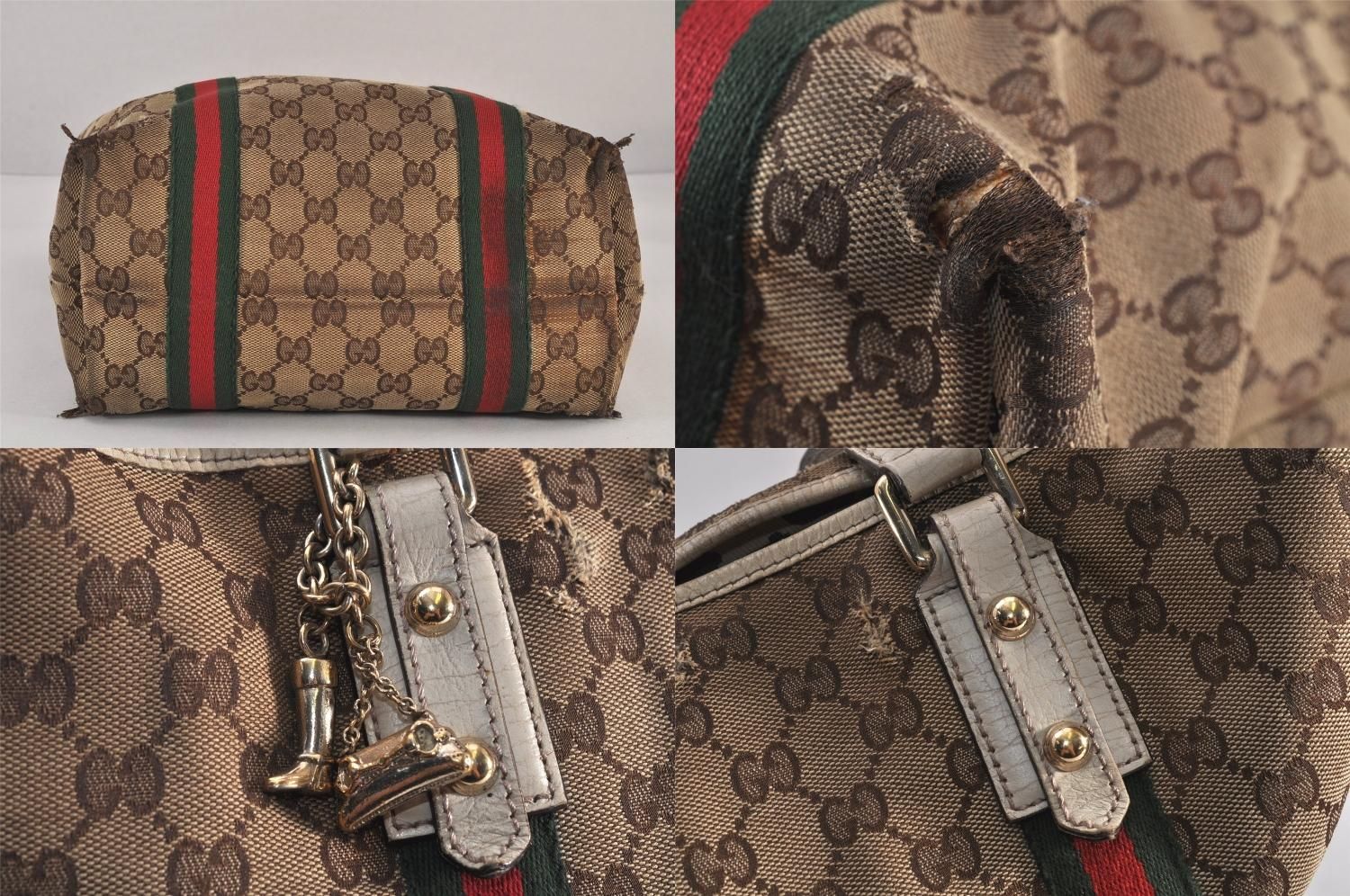 GUCCI グッチ ウェブ シェリーライン トートバッグ GGキャンバス