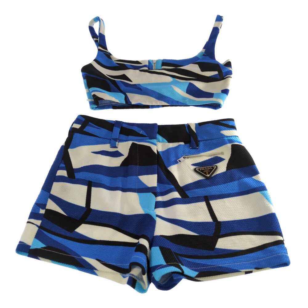 PRADA プラダ パンツ ブラトップ セットアップワンピース 22H789 S191 1TT2 38.0 ブルー 翌日配送可 ♀ C レディース 593833