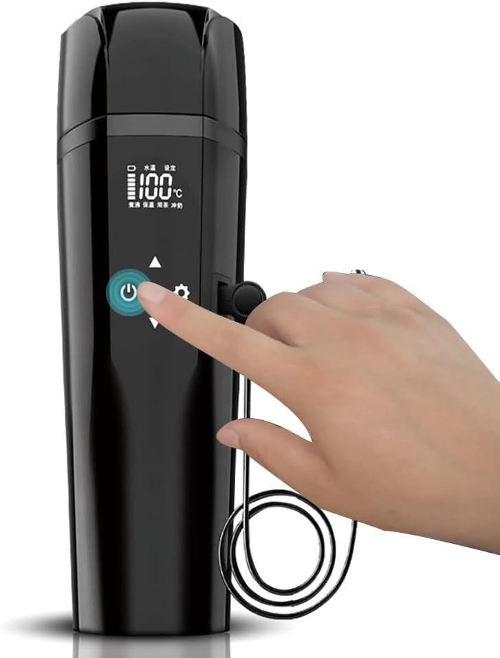 車載電気ケトル 30℃～100℃ 450ml DC12V小型車|24Vトラック兼用 沸騰 沸き立った後に自動的に保温 車用 湯沸し器 電気ポット カーポット