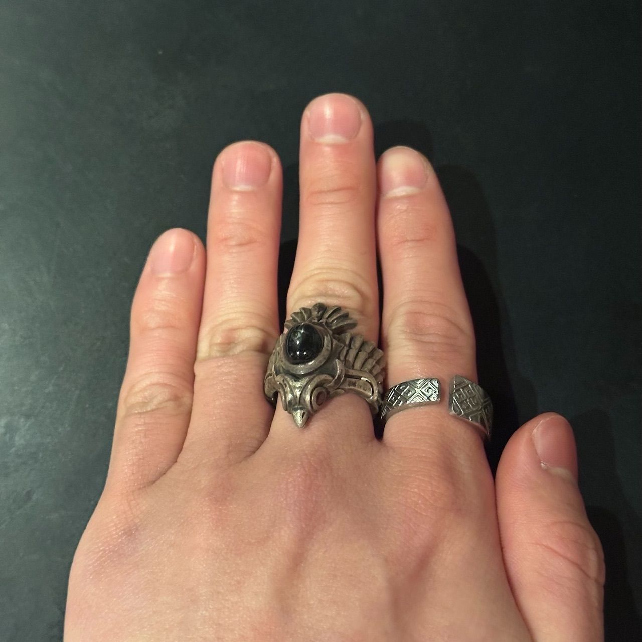 SILVER925 ONYX DESIGN RING/シルバー/リング