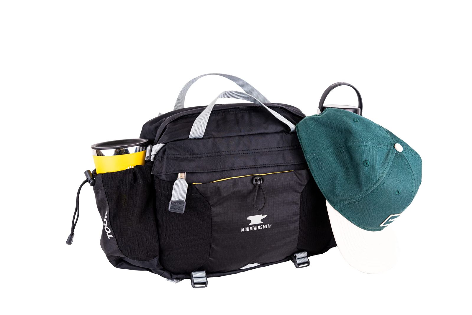 Mountainsmith ツアー腰用ウエストパック ランニング ハイキング サイクリング 旅行 アウトドアスポーツアクティビティ デュアルウォーターボトルホルダー付き グレーブラック One Size メッセン