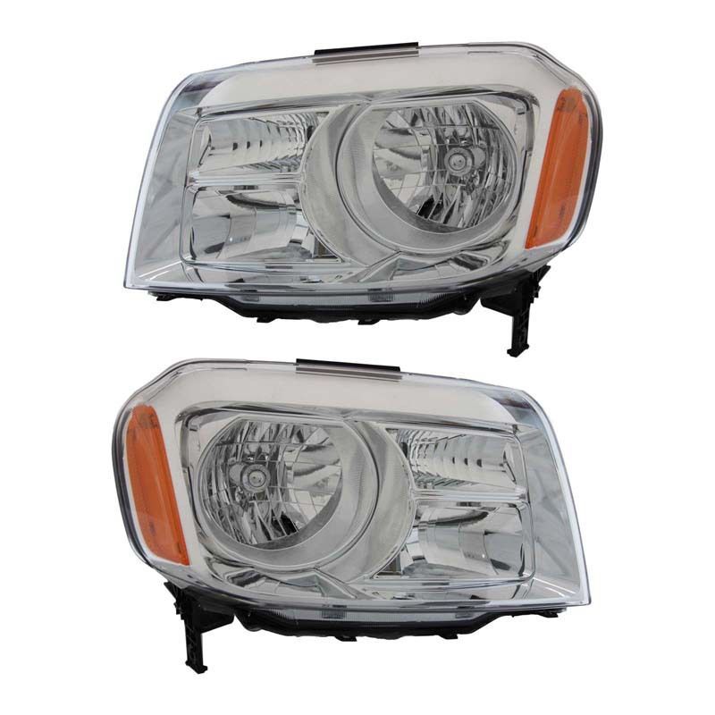 ホンダ Pilot 2012-2015年式対応 ヘッドライト 左右セット 片側選択可 ハロゲン 半総成品 無加工取付 簡単装着 前照灯パーツ