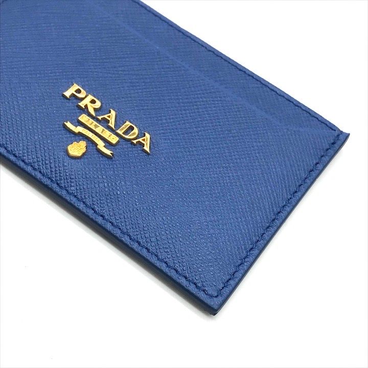 PRADA✨サフィアーノ　メタルロゴ　コバルトブルー　メンズ　レディース 考慮 PRADA サフィアーノ フィオッコ コバルトブルー メタルロゴ